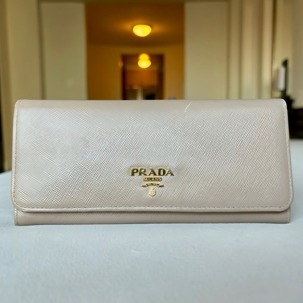 Prada Saffiano Leather Wallet - Cammeo (Blush Beige)